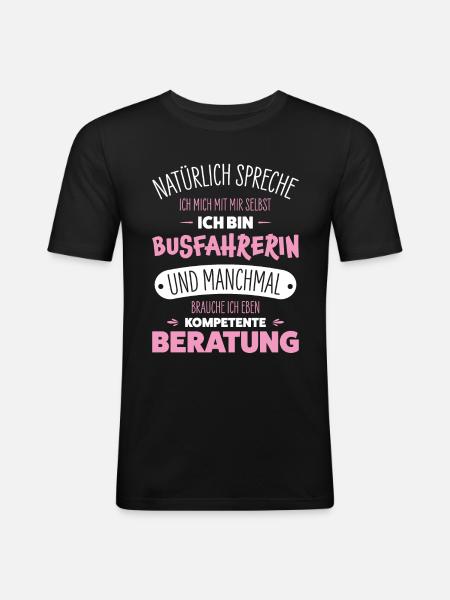 Busfahrerin - Männer Slim Fit T-Shirt - Schwarz