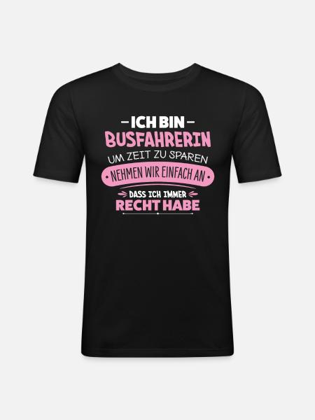 Busfahrerin - Männer Slim Fit T-Shirt - Schwarz