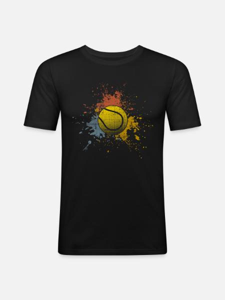 Tennis - Männer Slim Fit T-Shirt - Schwarz