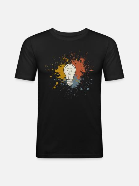Light bulb - Men's Slim Fit T-Shirt - black