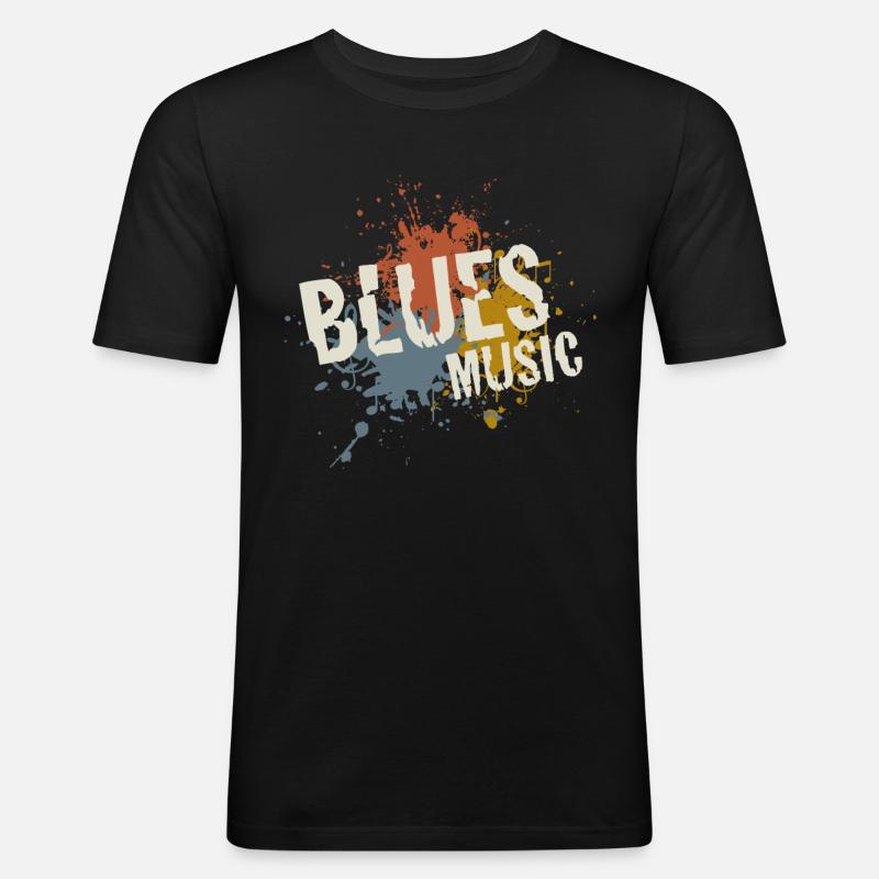 Blues - Männer Slim Fit T-Shirt - Schwarz