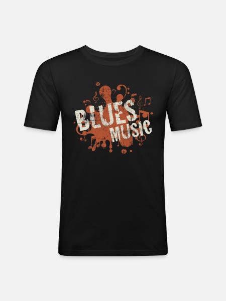 Blues Music - Men's Slim Fit T-Shirt - black