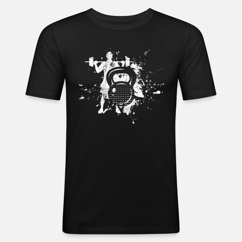 Kraftsport - Männer Slim Fit T-Shirt - Schwarz
