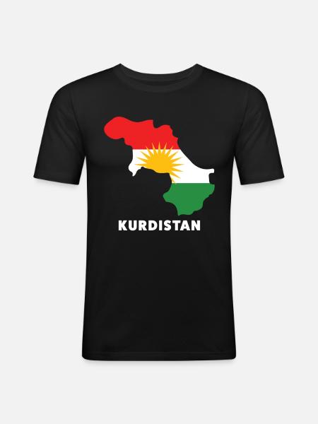 Kurdistan Flag - Men's Slim Fit T-Shirt - black