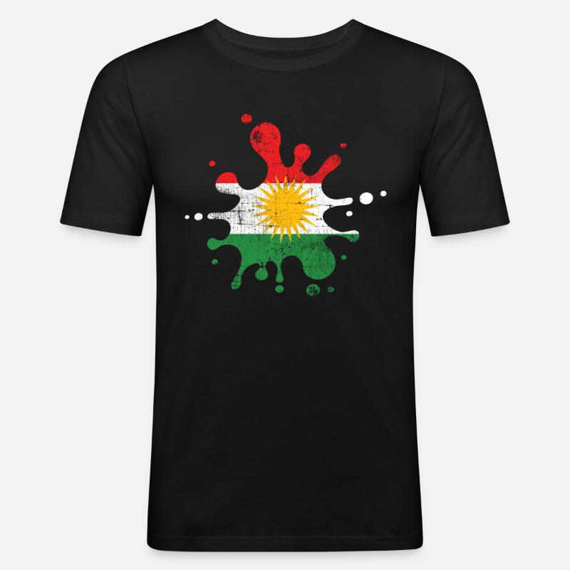 Kurde - Männer Slim Fit T-Shirt - Schwarz