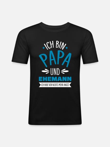 Ehemann Papa - Männer Slim Fit T-Shirt - Schwarz