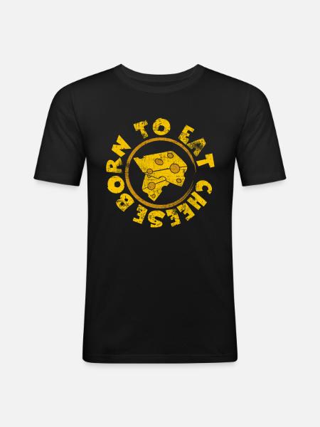 Cheese - Men's Slim Fit T-Shirt - black