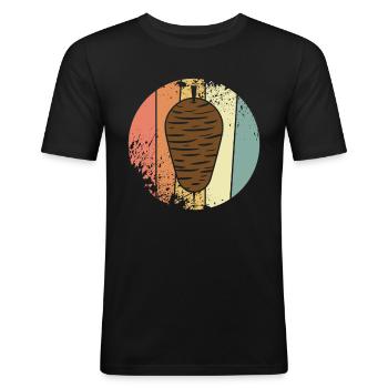 Kebab retro Döner - Men's Slim Fit T-Shirt - black - Front - Nik (191cm)