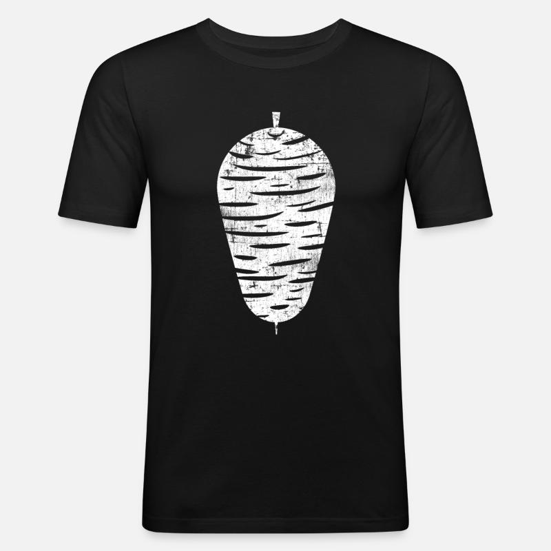 Kebab - Männer Slim Fit T-Shirt - Schwarz