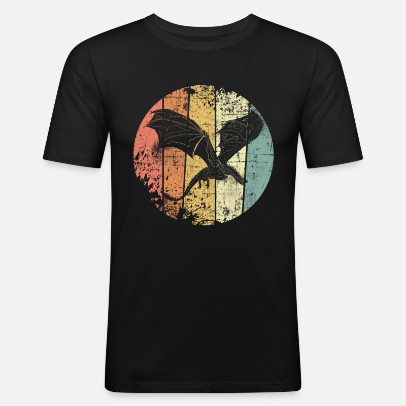 Drache - Männer Slim Fit T-Shirt - Schwarz