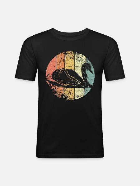 Schwan - Männer Slim Fit T-Shirt - Schwarz