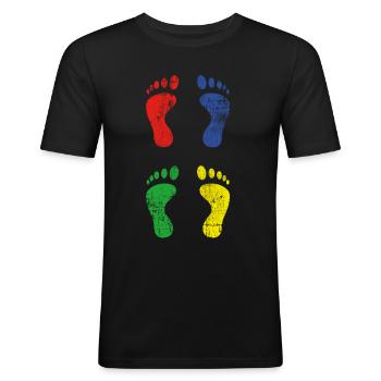 Feet - Men's Slim Fit T-Shirt - black - Front - Nik (191cm)