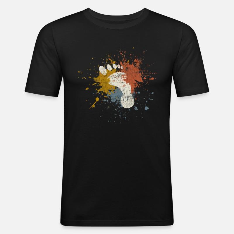 Fuß - Männer Slim Fit T-Shirt - Schwarz