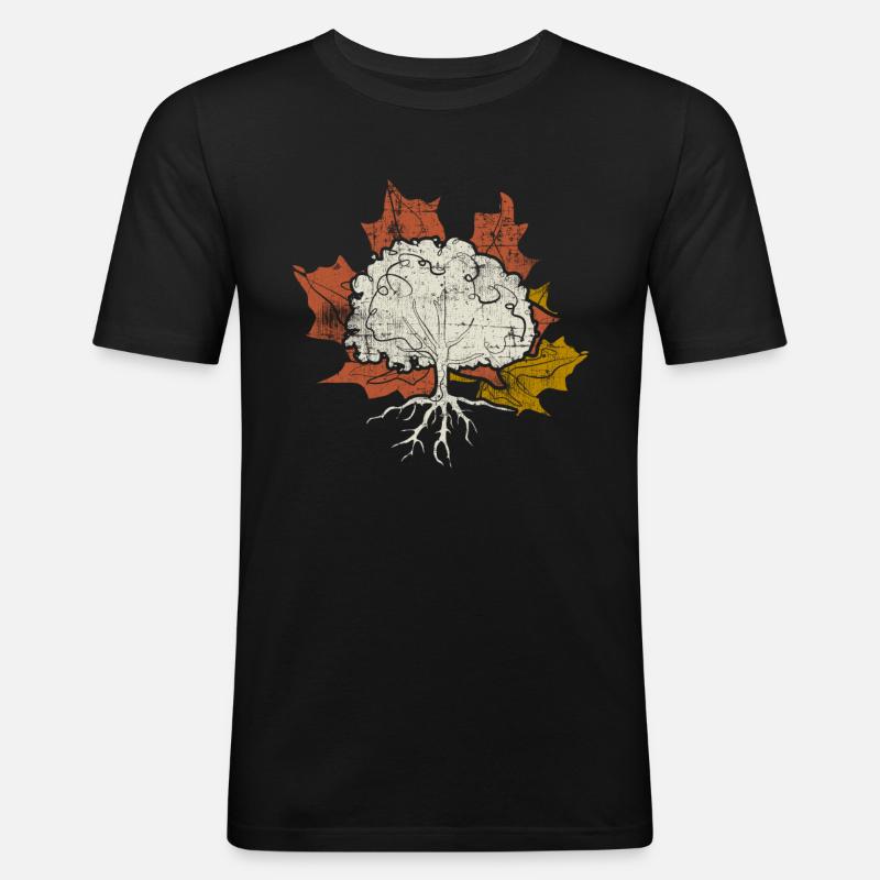 Baum - Männer Slim Fit T-Shirt - Schwarz