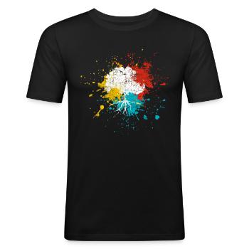Baum - Männer Slim Fit T-Shirt - Schwarz - Vorne - Nik (191cm)