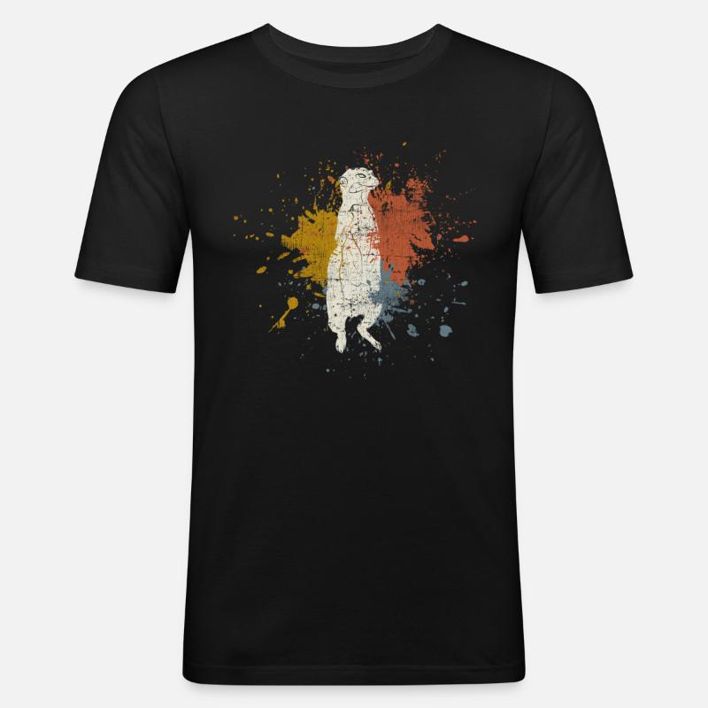 suricates - T-shirt près du corps Homme - noir