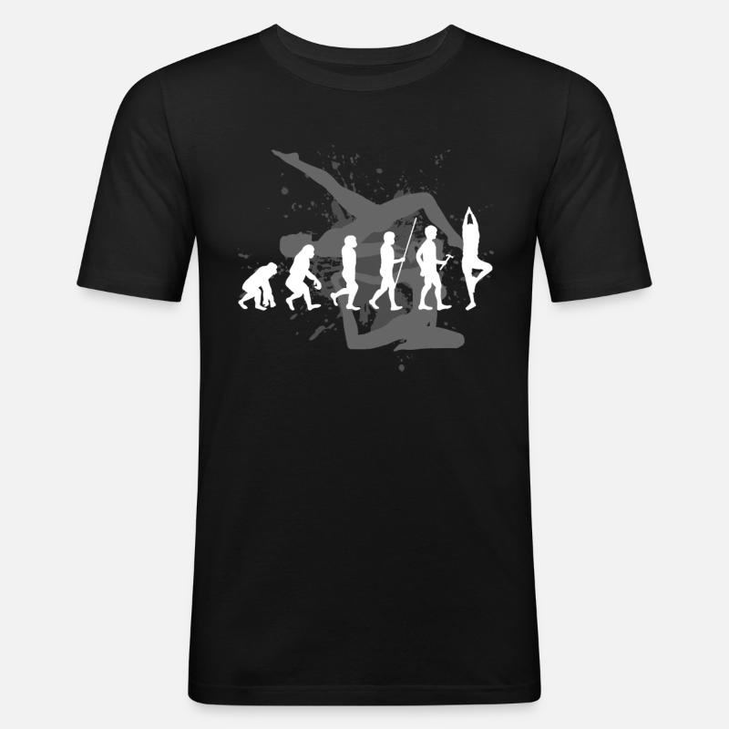 Yoga - Männer Slim Fit T-Shirt - Schwarz