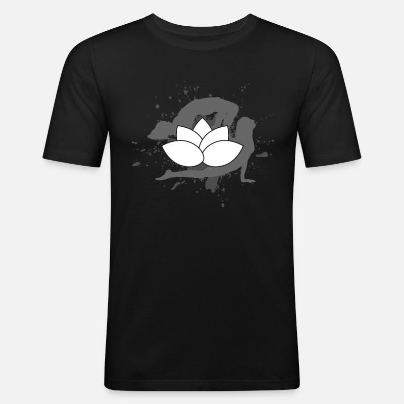 Yoga - Männer Slim Fit T-Shirt - Schwarz