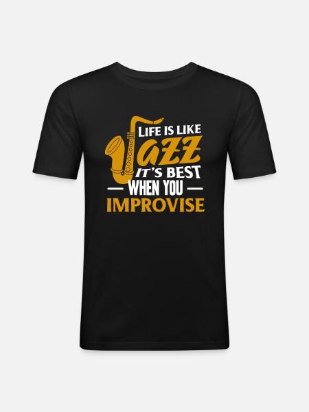 Jazz - Männer Slim Fit T-Shirt - Schwarz