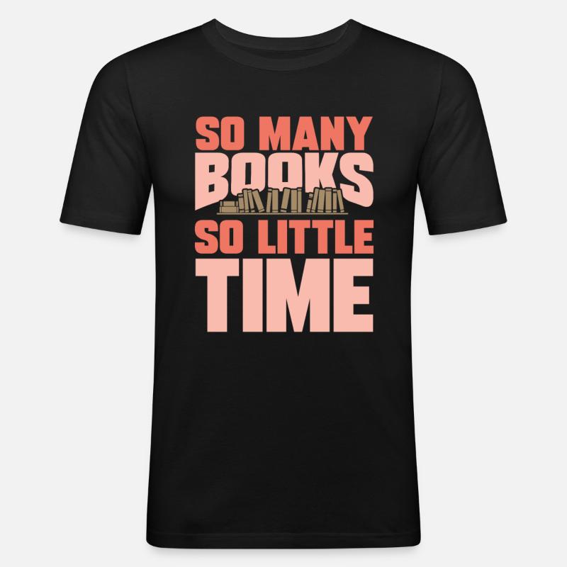 Bücher - Männer Slim Fit T-Shirt - Schwarz
