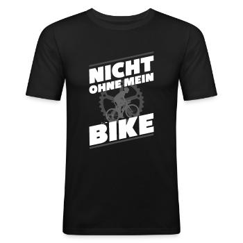 Rennrad - Männer Slim Fit T-Shirt - Schwarz - Vorne - Nik (191cm)