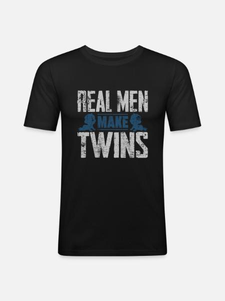 Twins dad - Men's Slim Fit T-Shirt - black