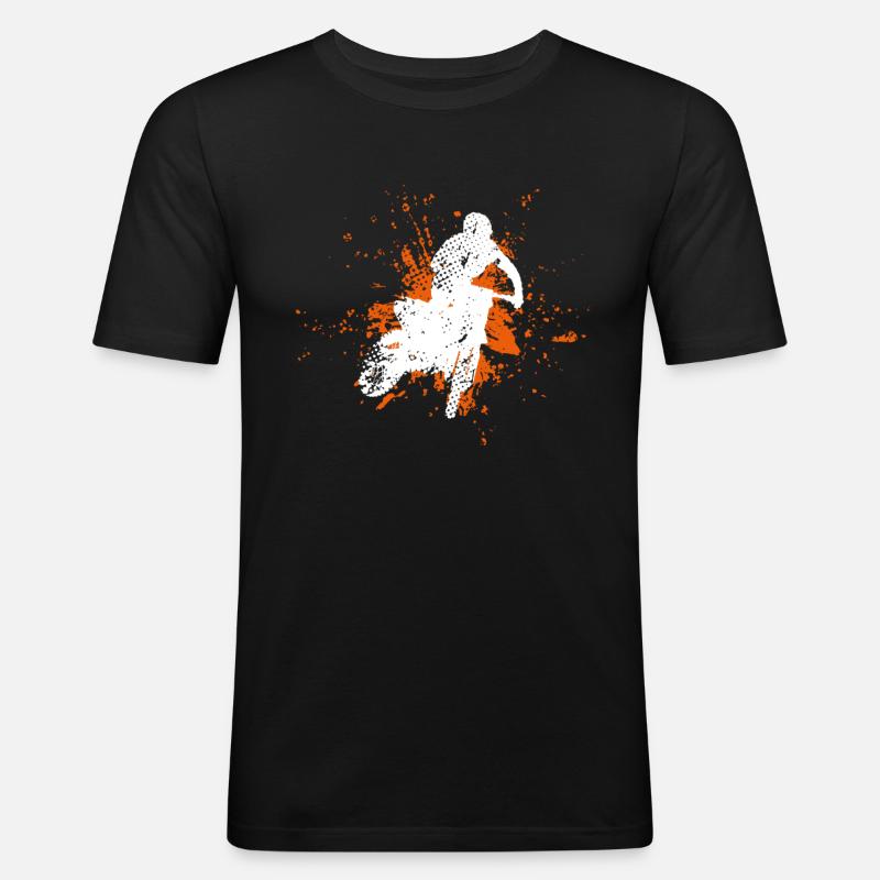 Motocross - Männer Slim Fit T-Shirt - Schwarz