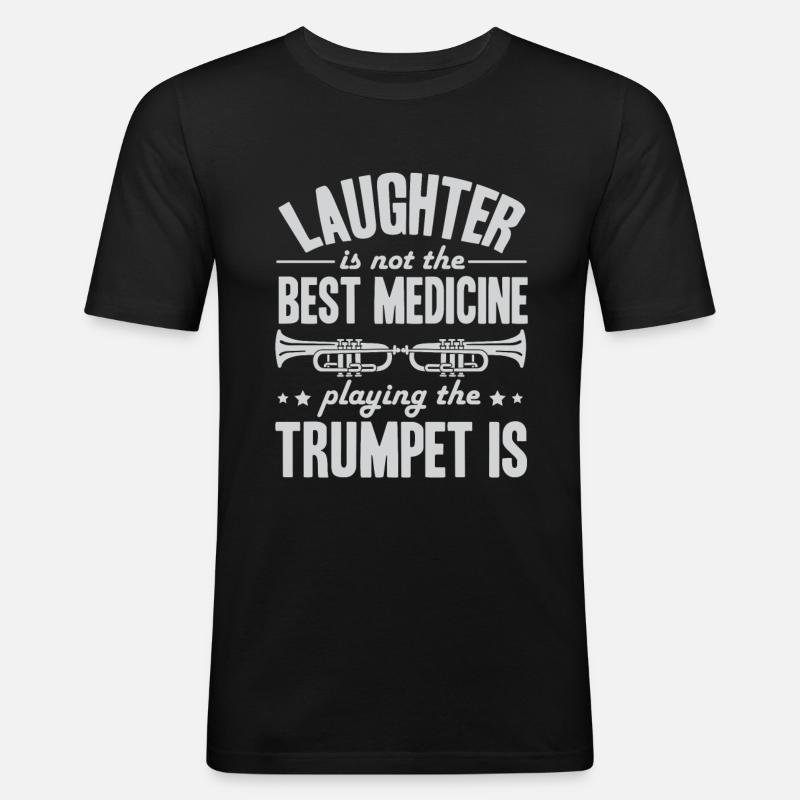 Trompete Trompeter - Männer Slim Fit T-Shirt - Schwarz