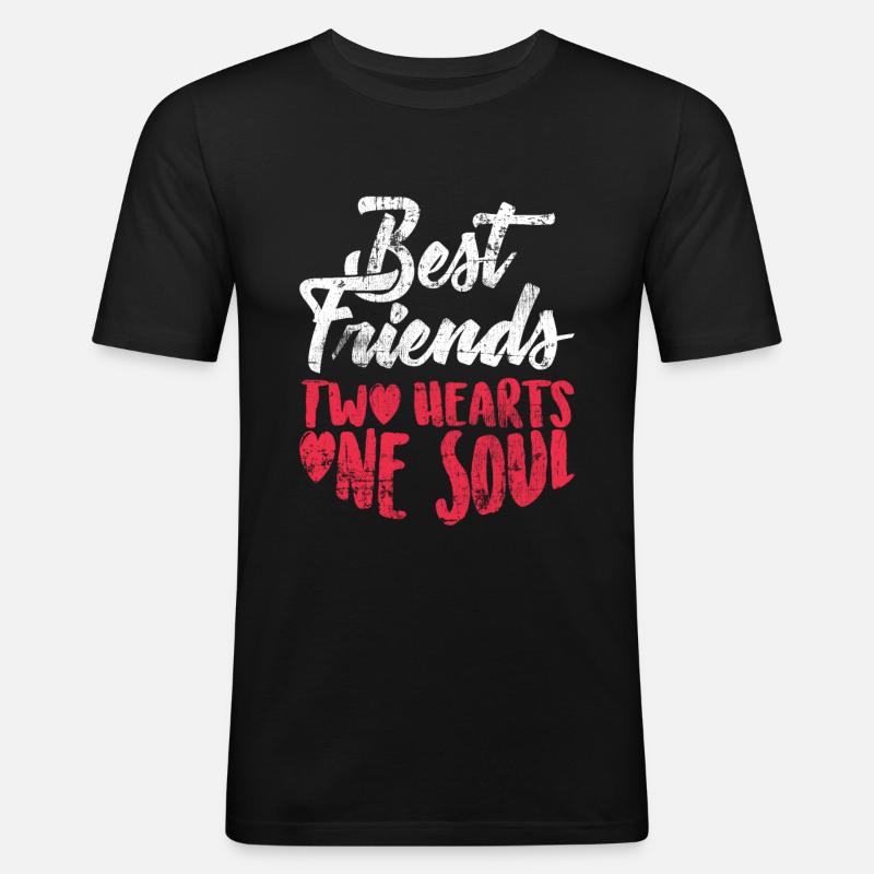 Beste Freunde - Männer Slim Fit T-Shirt - Schwarz
