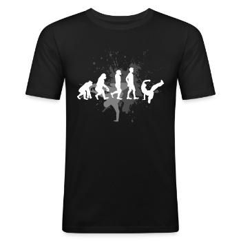 Breakdance - Men's Slim Fit T-Shirt - black - Front - Nik (191cm)