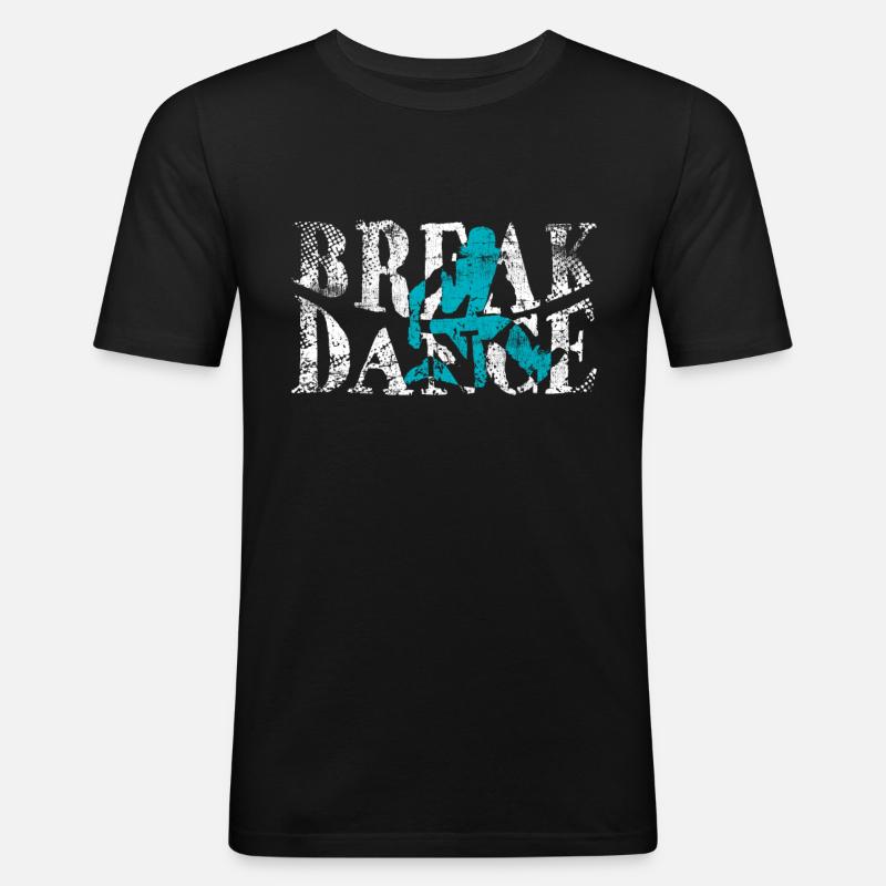 Breakdance - Männer Slim Fit T-Shirt - Schwarz