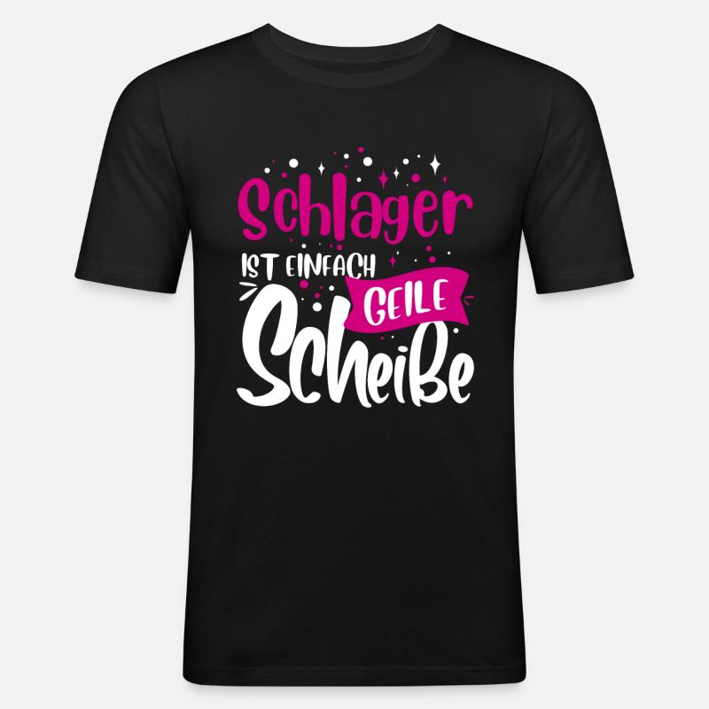 Schlager Konzert - Männer Slim Fit T-Shirt - Schwarz