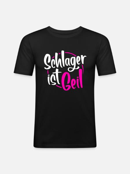 Schlager music - Men's Slim Fit T-Shirt - black