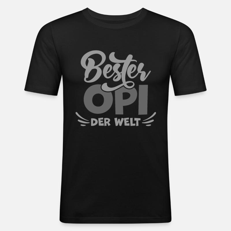 Bester Opa der Welt - Männer Slim Fit T-Shirt - Schwarz