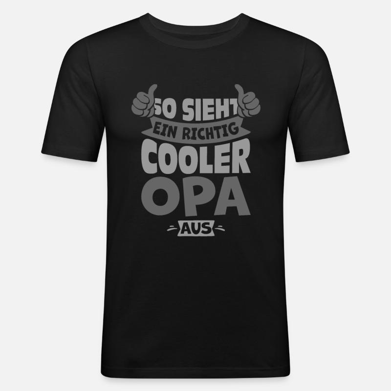 Bester Opa - Männer Slim Fit T-Shirt - Schwarz