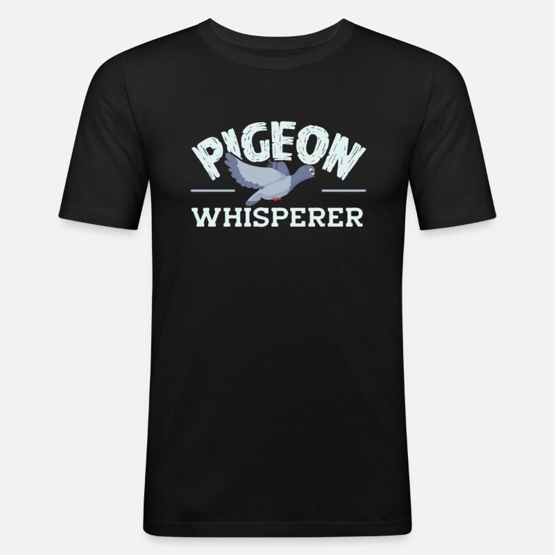 Tauben Flüsterer - Männer Slim Fit T-Shirt - Schwarz