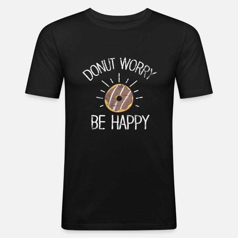 Donut - Männer Slim Fit T-Shirt - Schwarz
