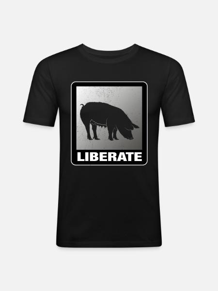 Libérer Vegan Animal Liberation - T-shirt près du corps Homme - noir