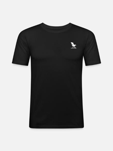 Vinosaurier - Männer Slim Fit T-Shirt - Schwarz