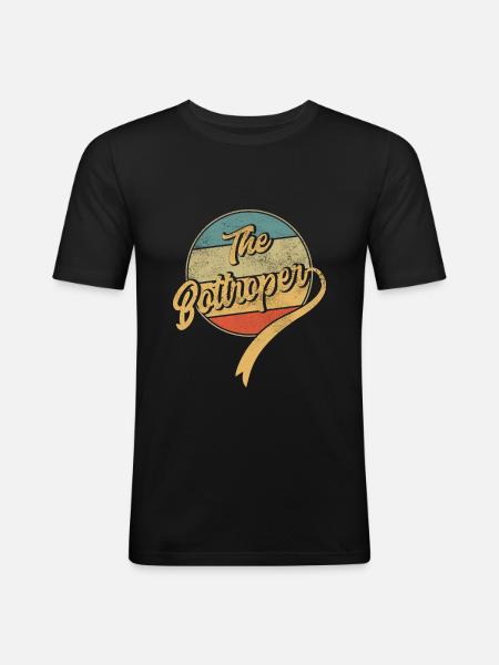 The Bottroper - Männer Slim Fit T-Shirt - Schwarz