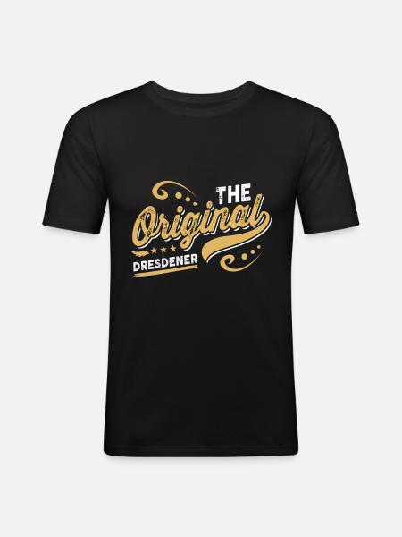 The original Dresdener - Männer Slim Fit T-Shirt - Schwarz