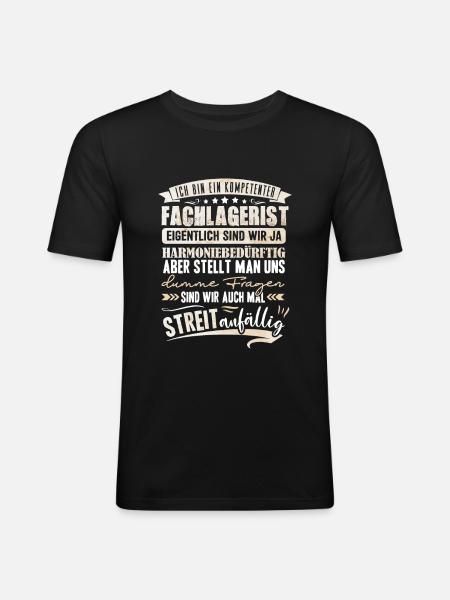 Fachlagerist Lager - Männer Slim Fit T-Shirt - Schwarz