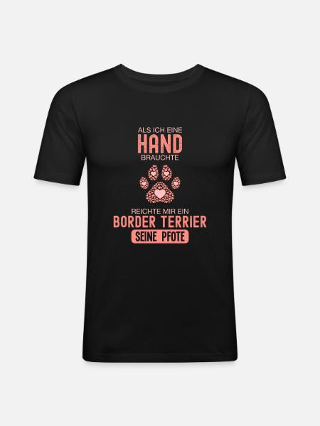 Geschenkidee Border Terrier - Männer Slim Fit T-Shirt - Schwarz