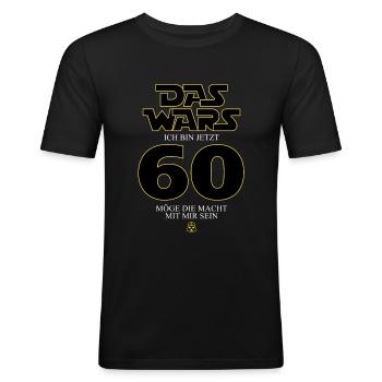 Das wars Ich bin jetzt 60 Jahre Geburtstag - Männer Slim Fit T-Shirt - Schwarz - Vorne - Nik (191cm)
