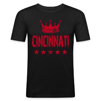 Étoiles de la couronne de Cincinnati - T-shirt près du corps Homme - noir - Devant - Nik (191cm)