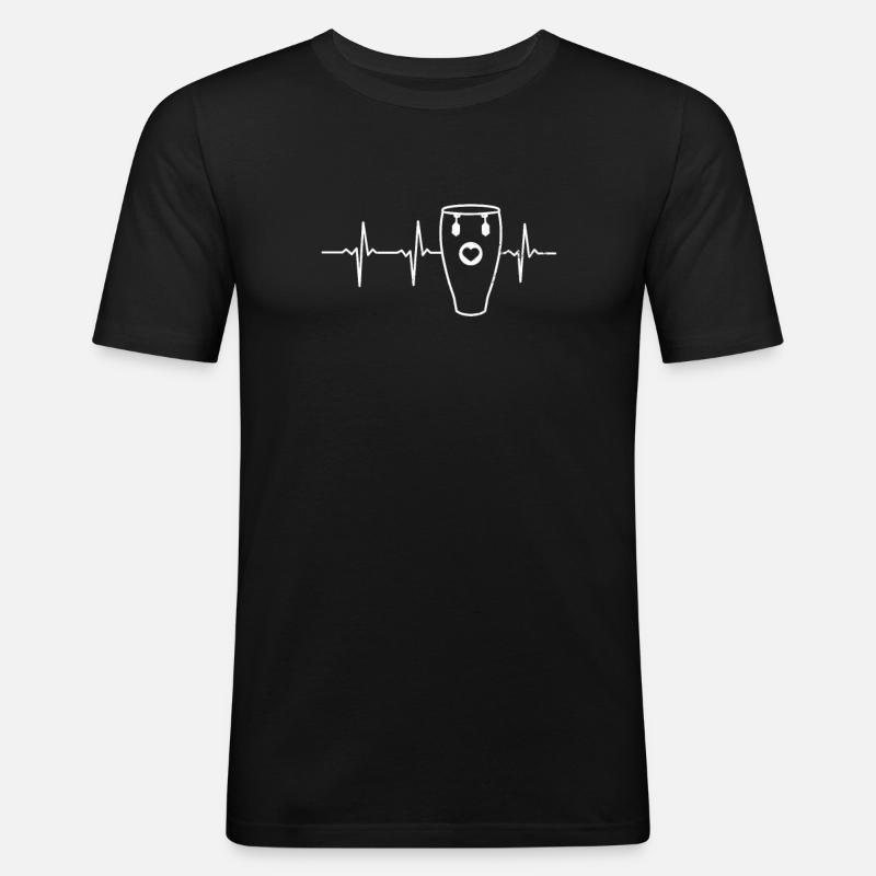 Conga Heartbeat ECG Gift - Men's Slim Fit T-Shirt - black