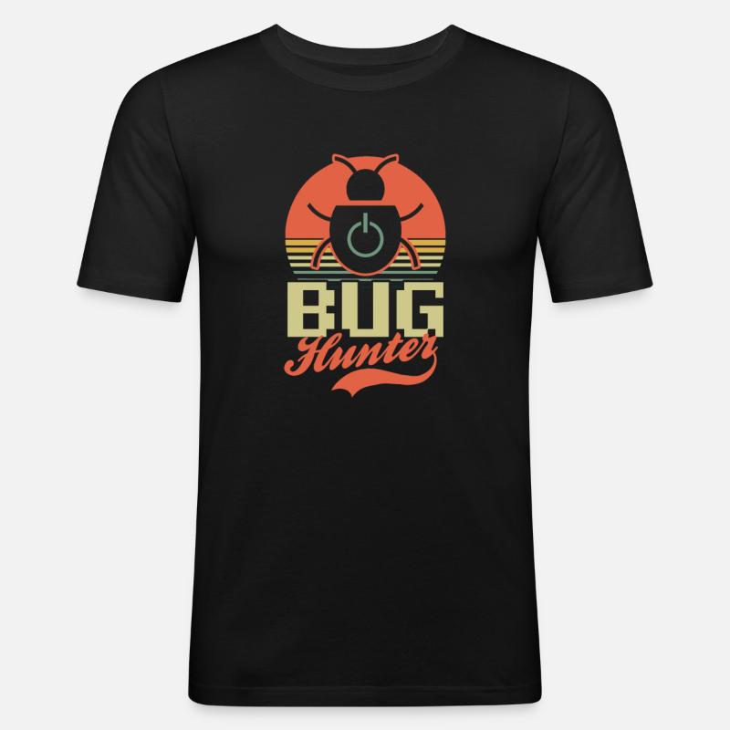 Computer Programmierung Bug Hunter - Männer Slim Fit T-Shirt - Schwarz