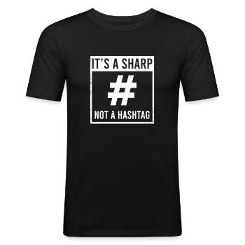 Pianist It's A Sharp - Männer Slim Fit T-Shirt - Schwarz - Vorne - Nik (191cm)