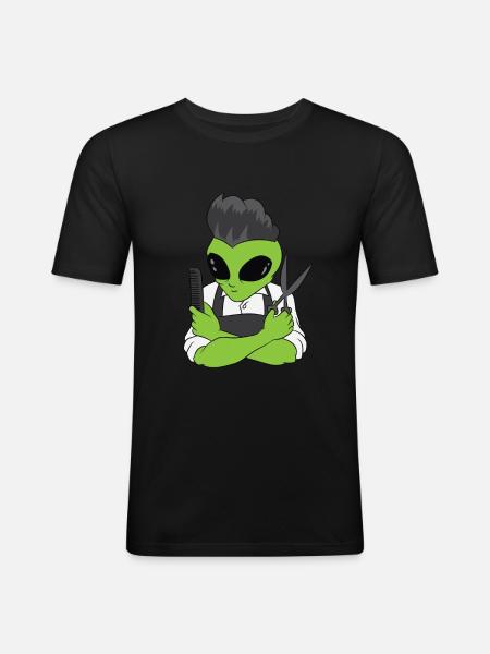 Barber Alien - Men's Slim Fit T-Shirt - black