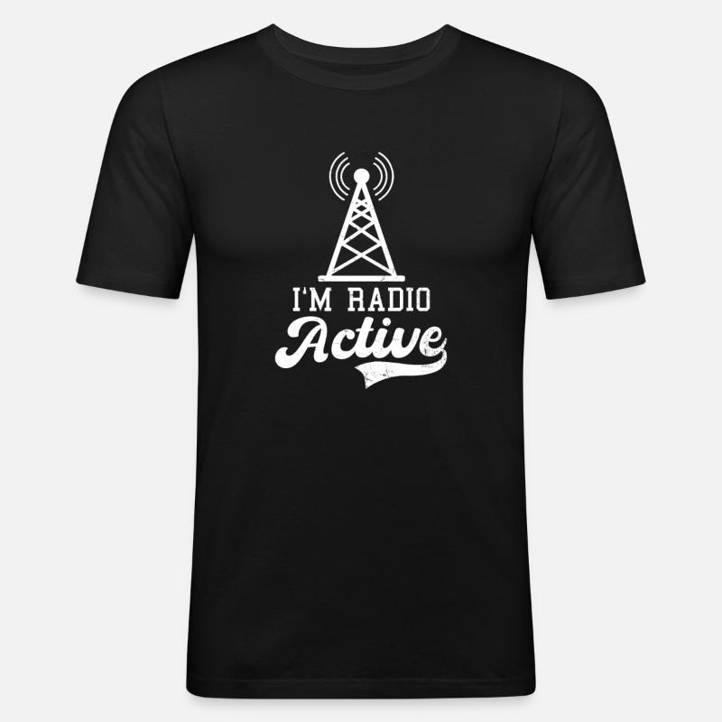 Amateurfunk Aktivfunk - Männer Slim Fit T-Shirt - Schwarz